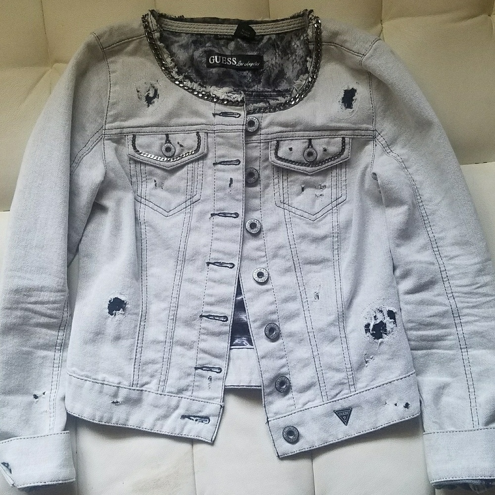 Distressed Guess Jeans  Denim Jacket