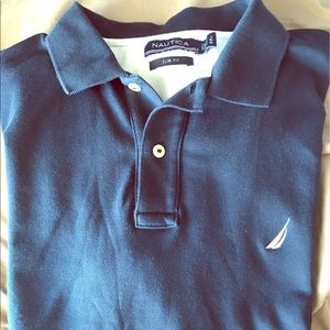 Nautica Mens L Navy Blue Polo