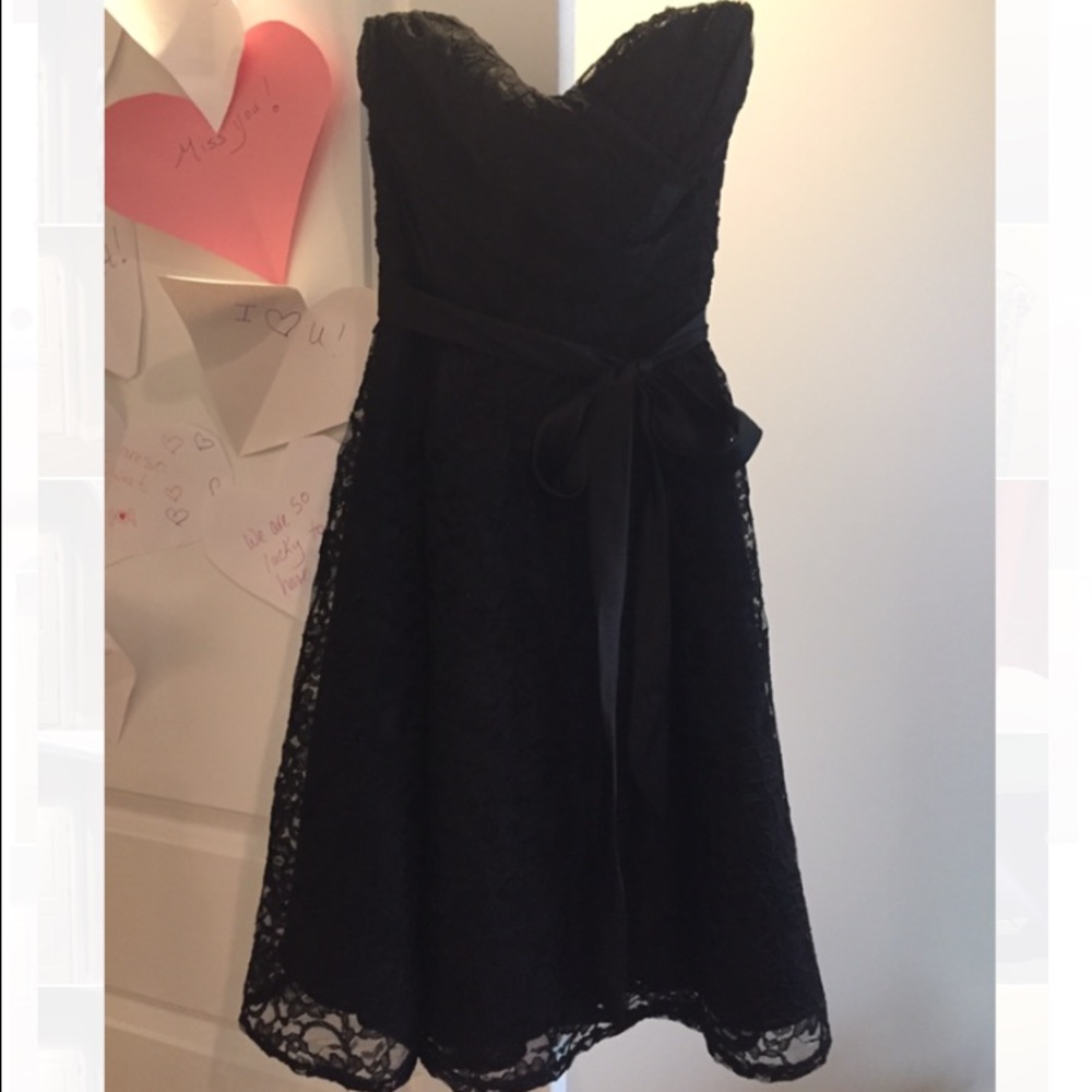 ModCloth Black Lace Strapless Dress