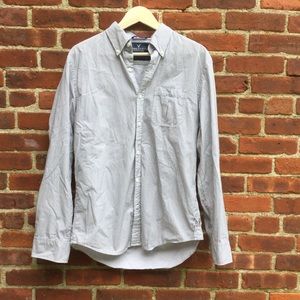 Men's Striped A. Eagle Casual L/S Button Down