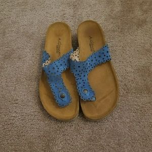 A. Giannetti Blue Suede Sandals