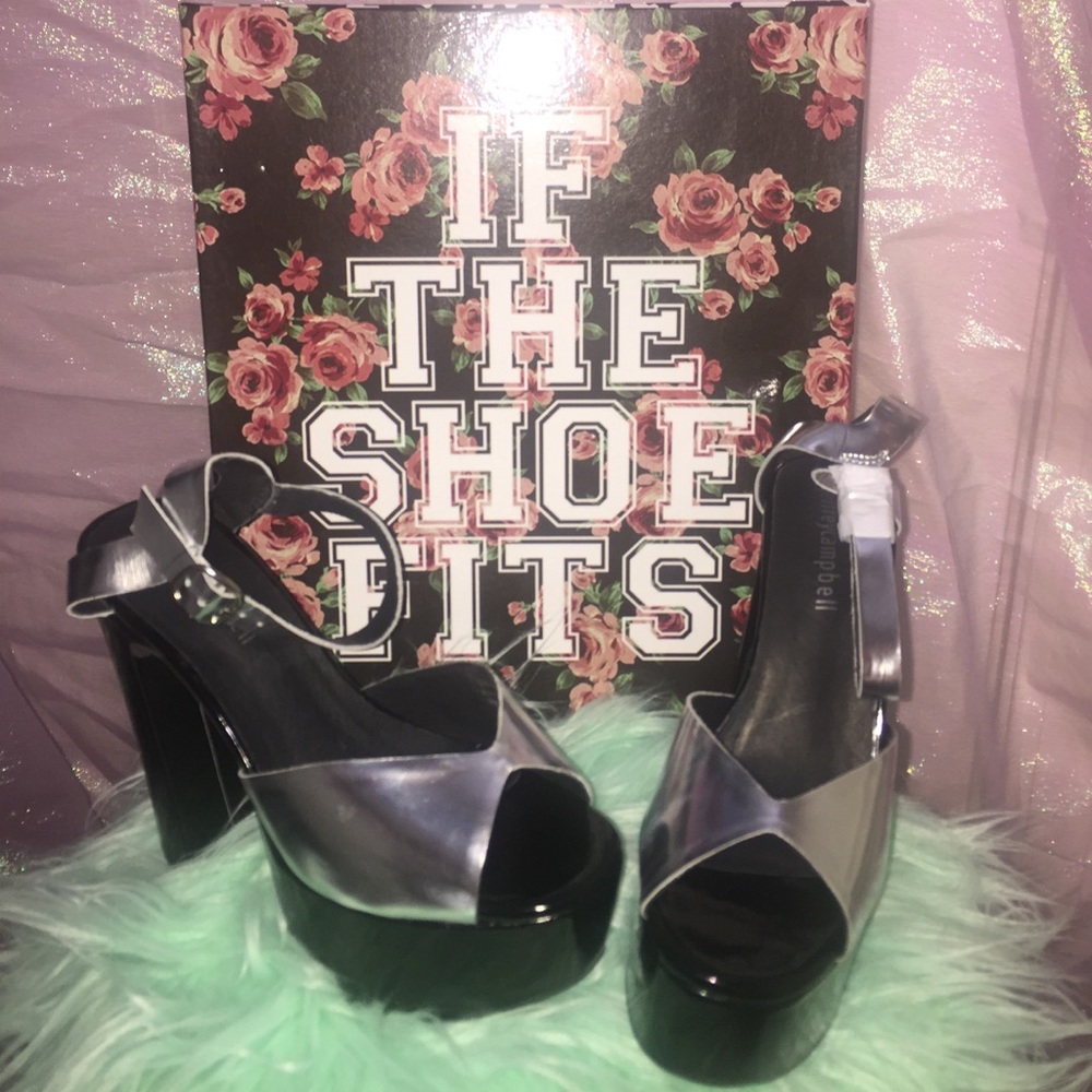 🆕 JeffreyCampbell Silver Mirror Oriana Platforms
