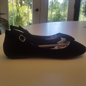 Size 9 black ankle strap flats brand new