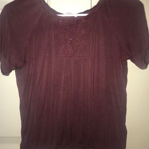 maroon blouse
