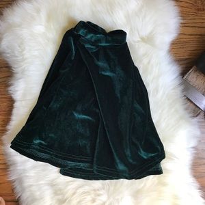 Emerald Green Velvet Skater Dress