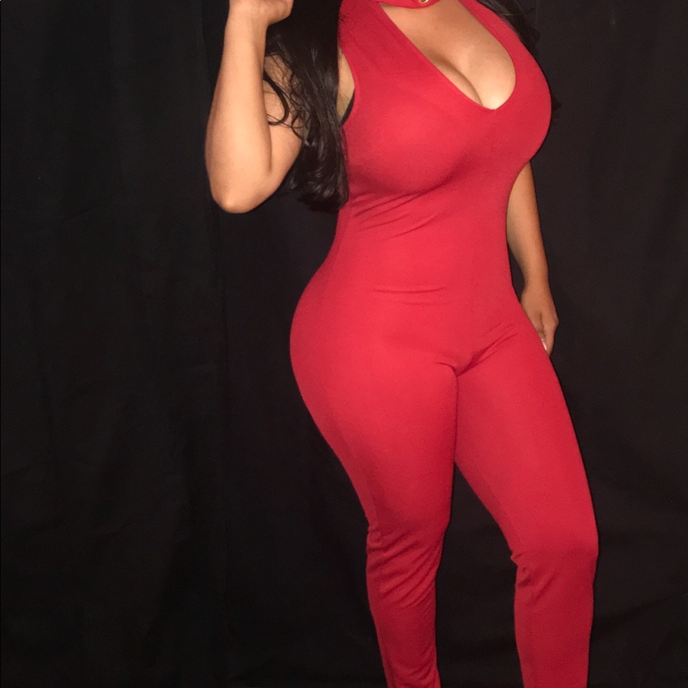 Red jumpsuit
