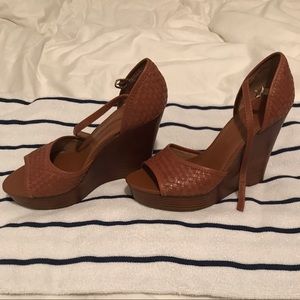 Brown Leather Wedges