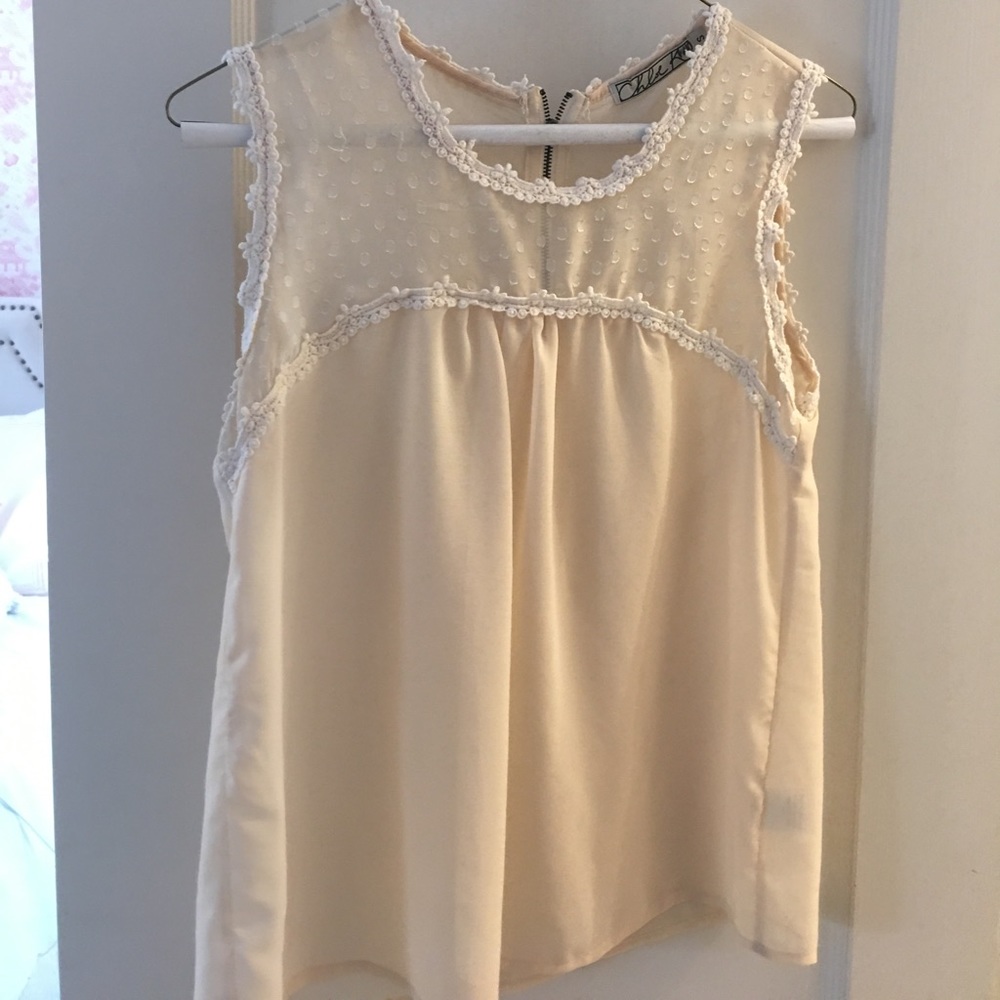 sheer cream Chloe K blouse
