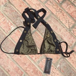 True Religion Shimmering Gold Swim Top