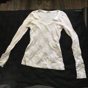 Long sleeve white thermal top