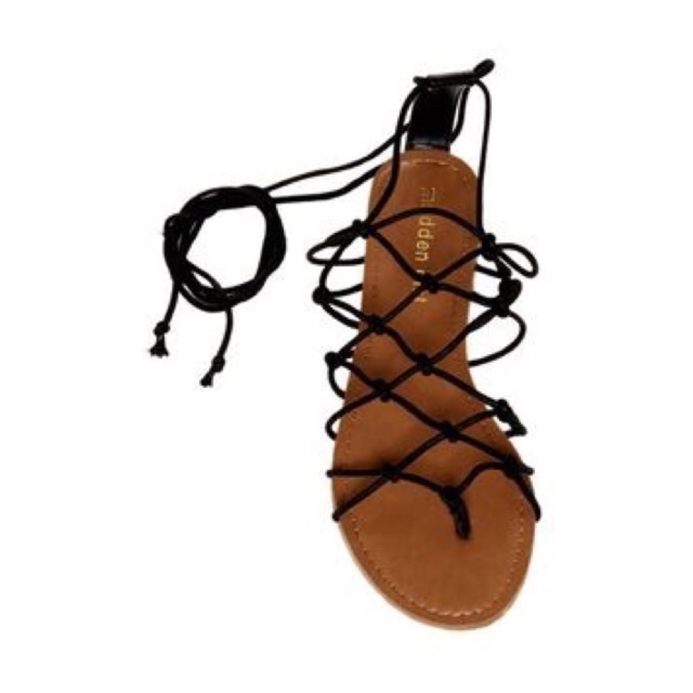 Madden Girl Black Lace Up Sandals