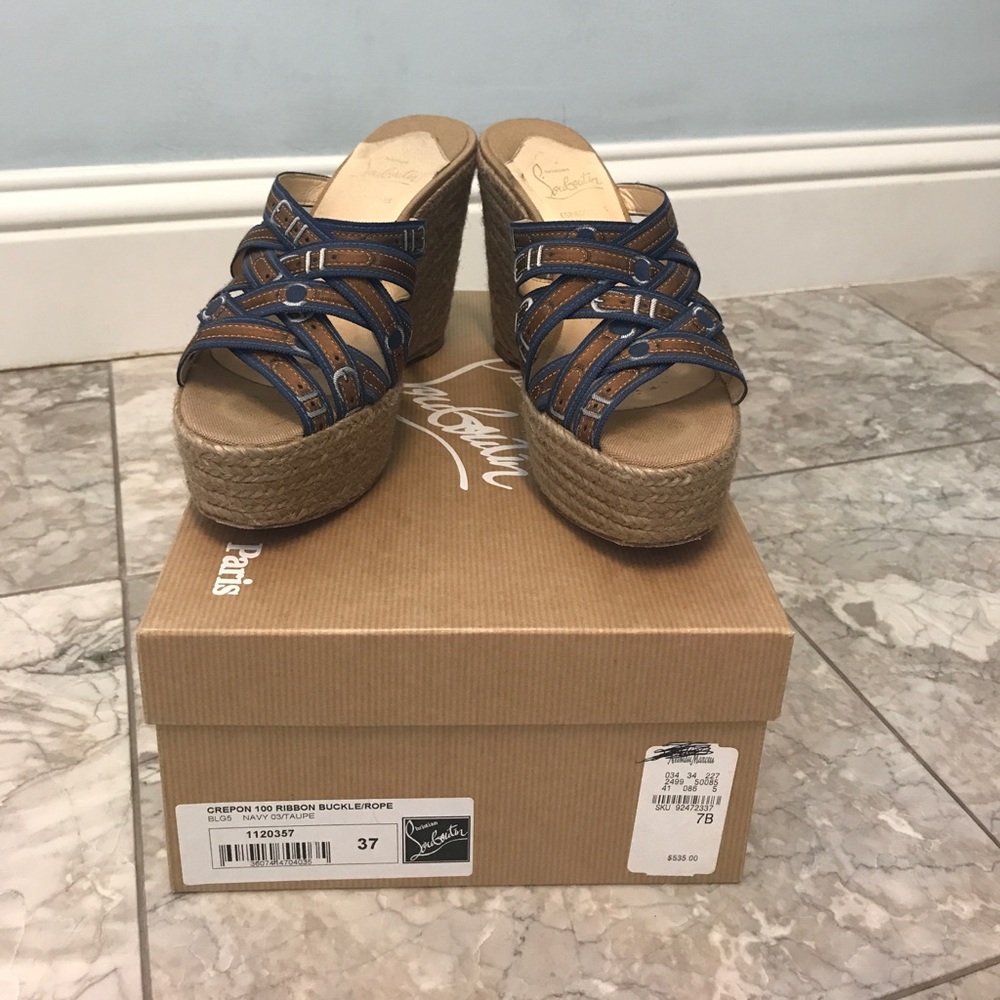 Authentic Christian Louboutin heeled espadrilles