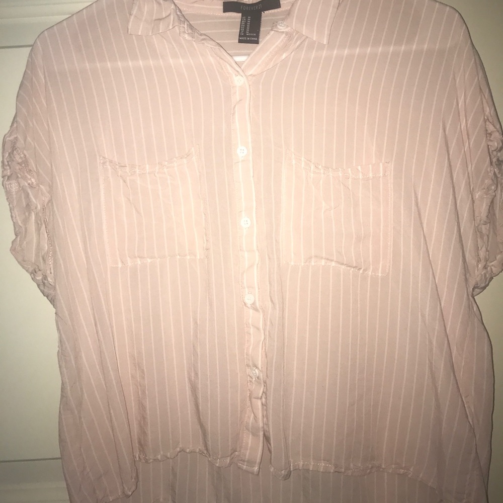 pink and white shirt