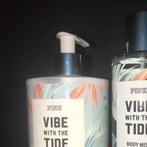 PINK vibe the tide spray and lotion