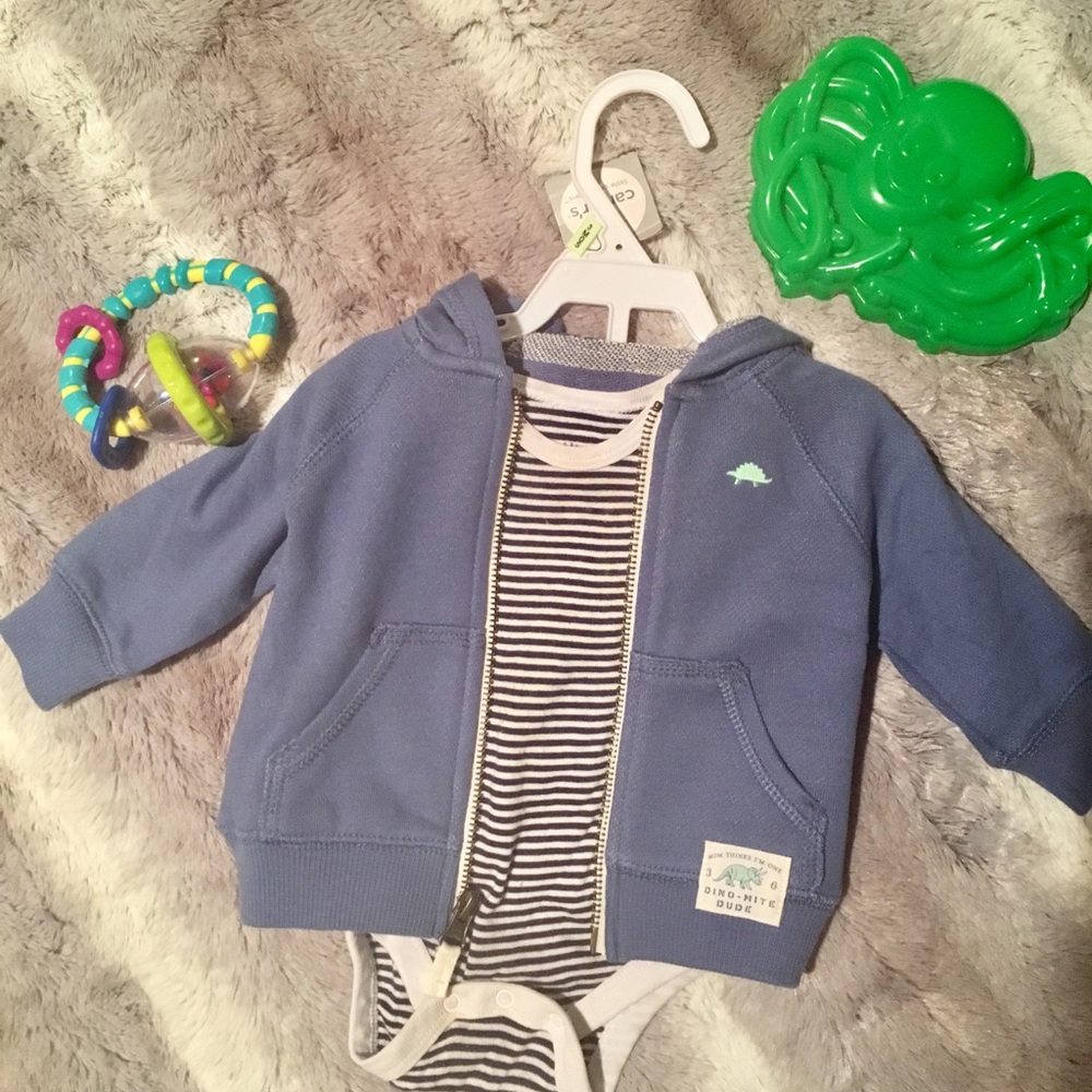 NWT Boys' Blue hooded Jacket/onesie+gift!