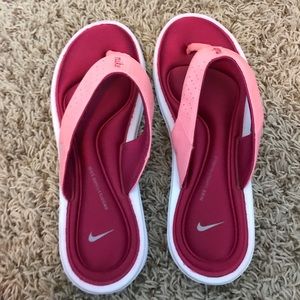 Pink Nike sandals