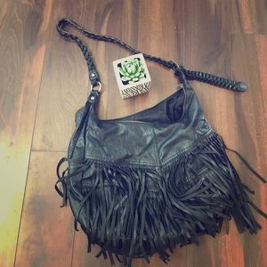 Black fringe purse