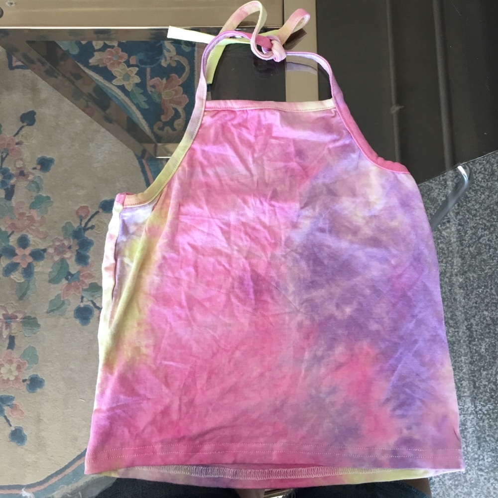 Pastel pink dreamy tie back crop top