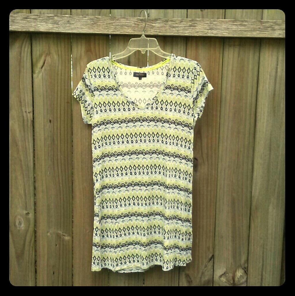 DAISEY FUENTES Boho Aztec Yellow Black Gown Dress