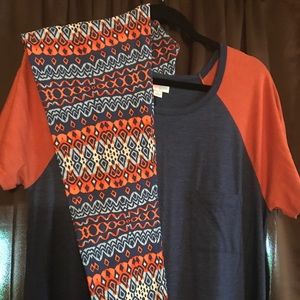 Lularoe like new outfit! Large Carly/TC legging