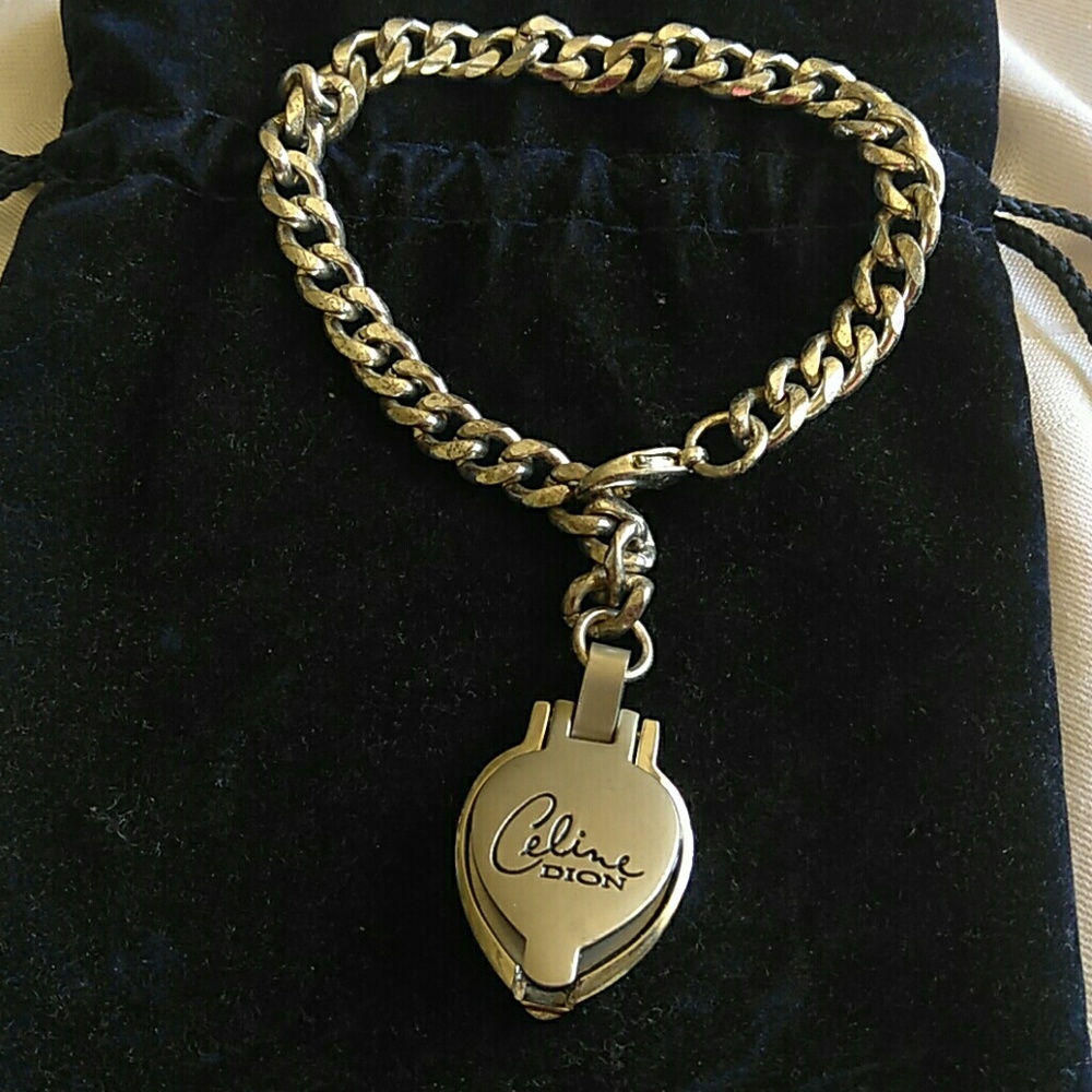 Celine Dion engraved locket bracelet