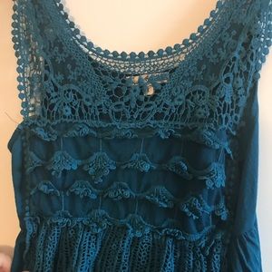 Moa Moa Tops - Lacey tank top in teal Moa Moa Tops - Lacey tank top in teal