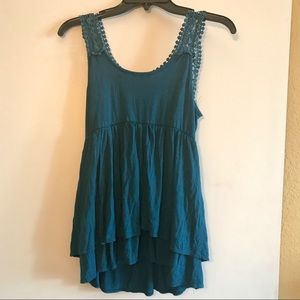 Moa Moa Tops - Lacey tank top in teal Moa Moa Tops - Lacey tank top in teal