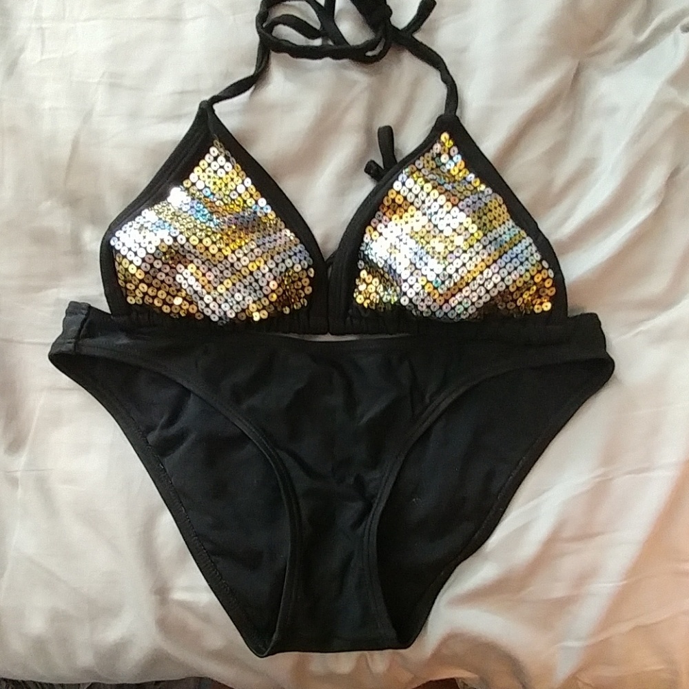 Gold & silver sequin bikini