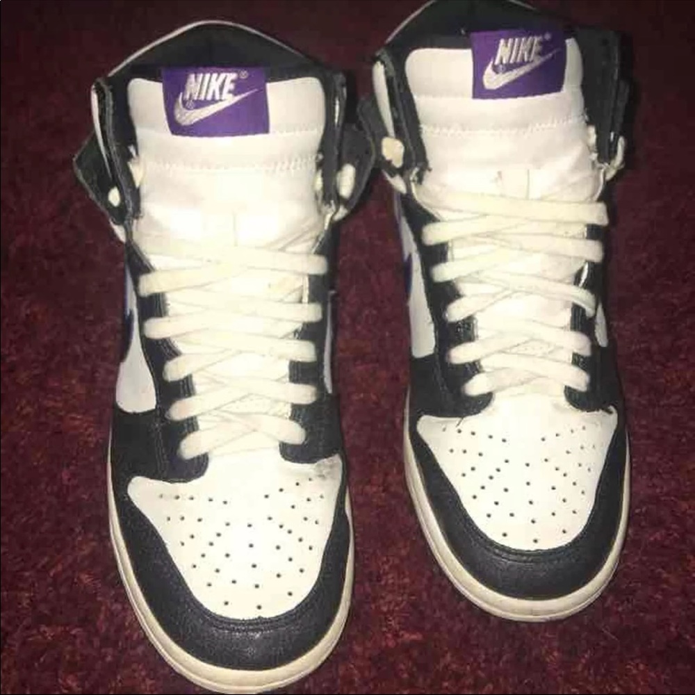 White&black with purple NIKE AIR DUNKS