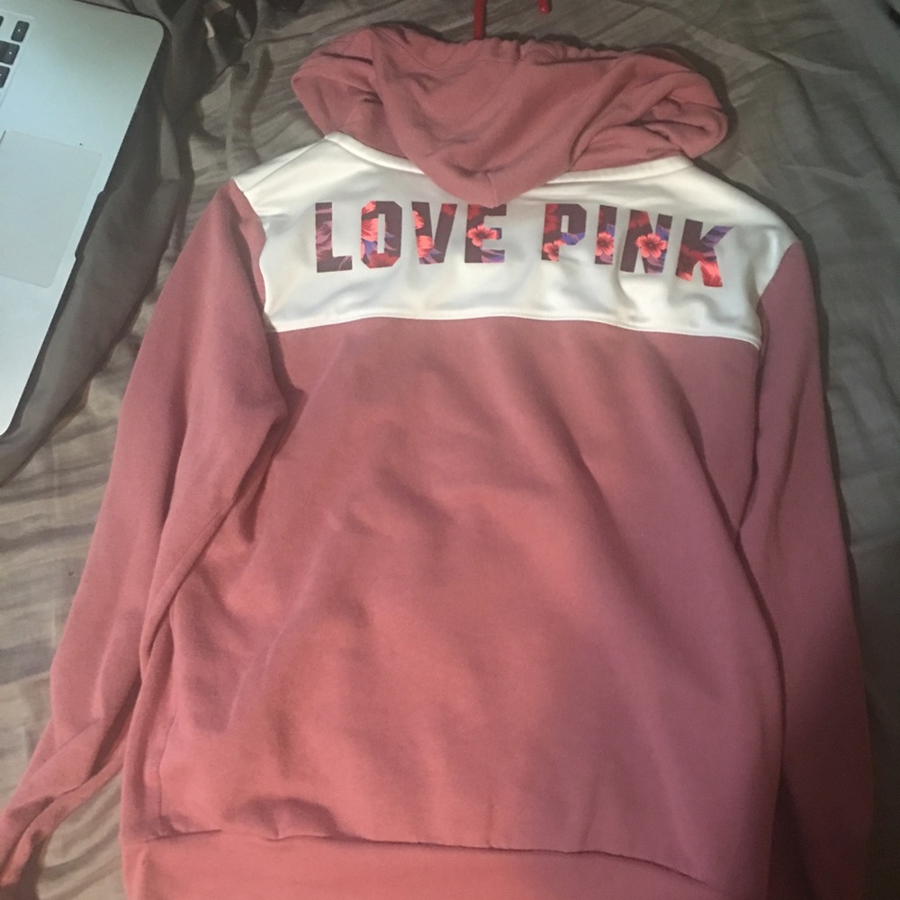 Vs pink begonia floral zip up
