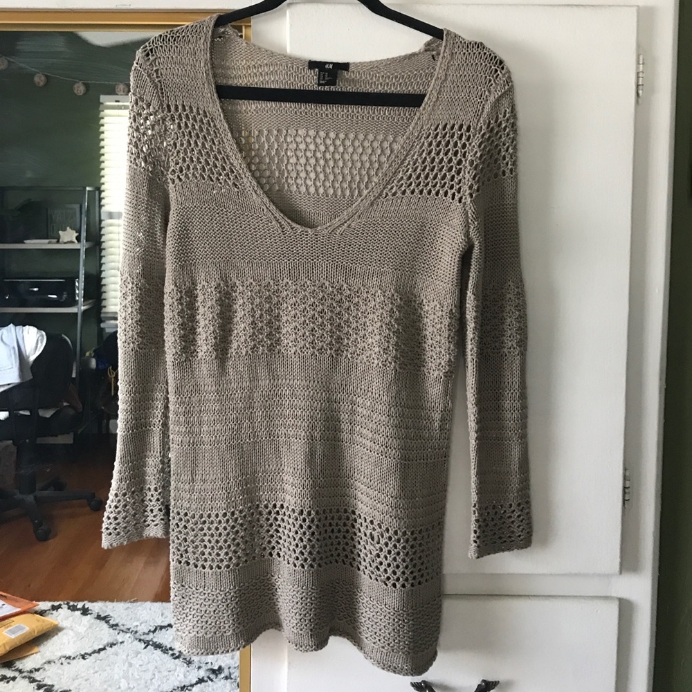 Taupe crochet top
