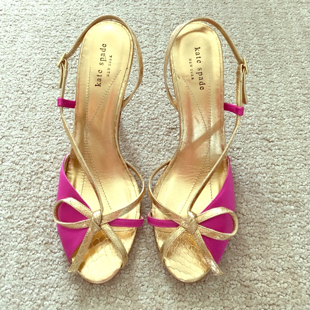 *Sale* kate spade circ pink&gold slingback heels