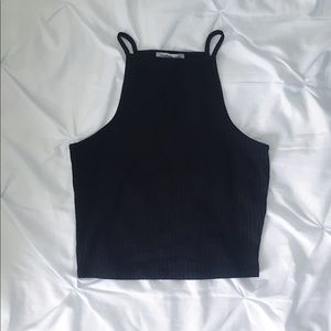 Charlotte Russe Black Crop Tank Top, Size XS