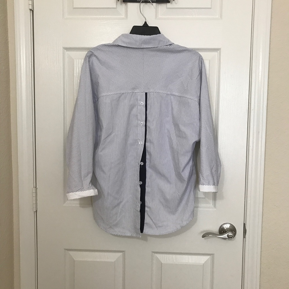 button-back shirt in stripe
