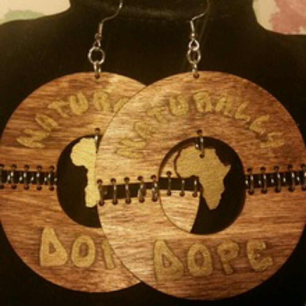 Wooden earrings.