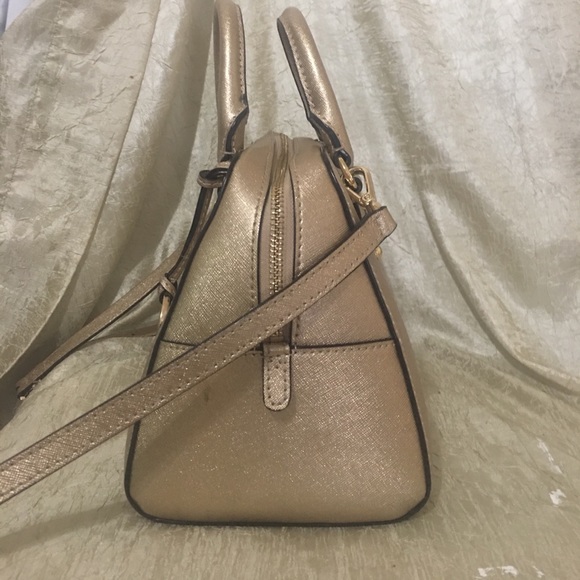 Michael Kors Sm satchel Saffiano leather pale Gold - Picture 3 of 5