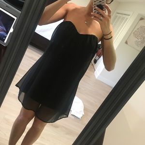 Strapless black dress