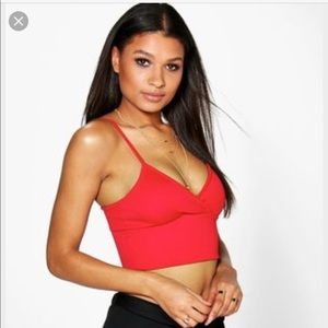 Boohoo Red Crop Top