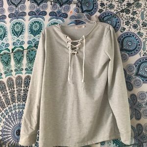 Criss cross tie jacket