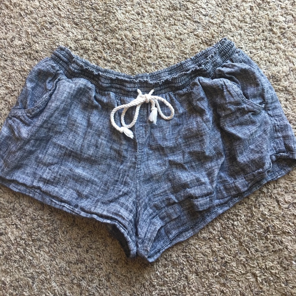 Gray linen shorts