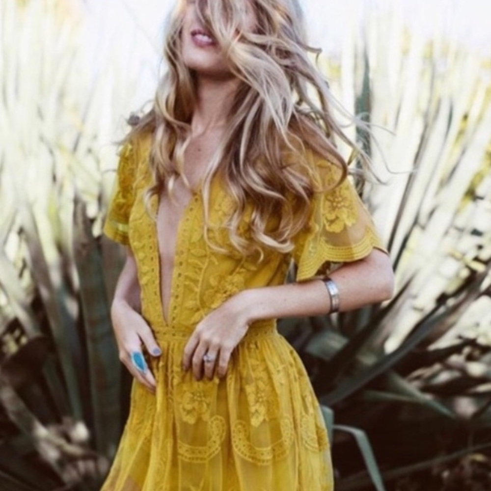 Honey Punch Lace Romper Maxi