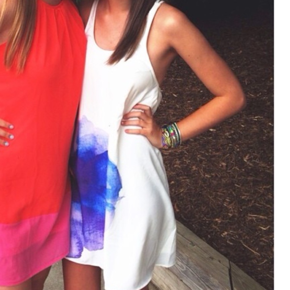 Urban Outfitters white dress w colorful flower