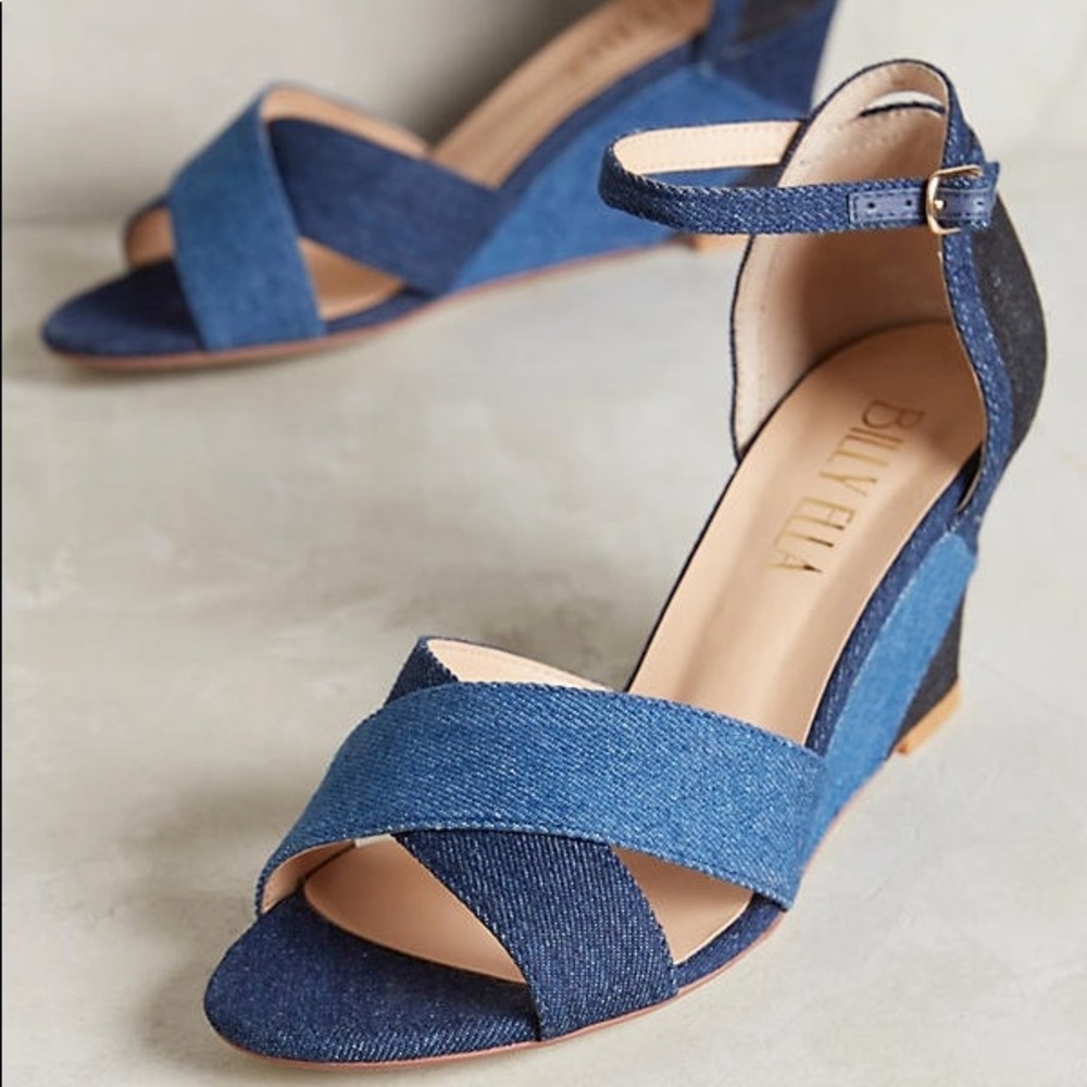 [EP&HP!] 🌊NWT Anthropologie Denim Wedge Sandals