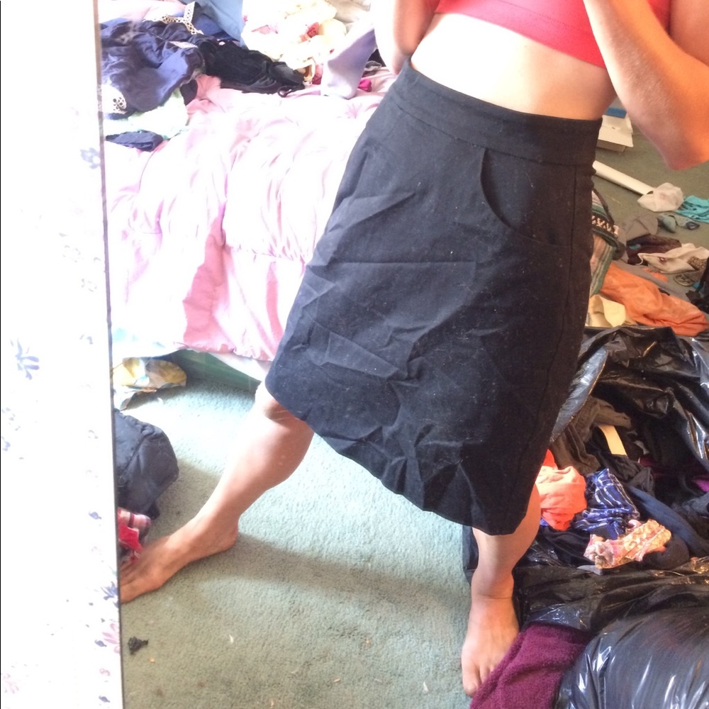 Black long professional skirt