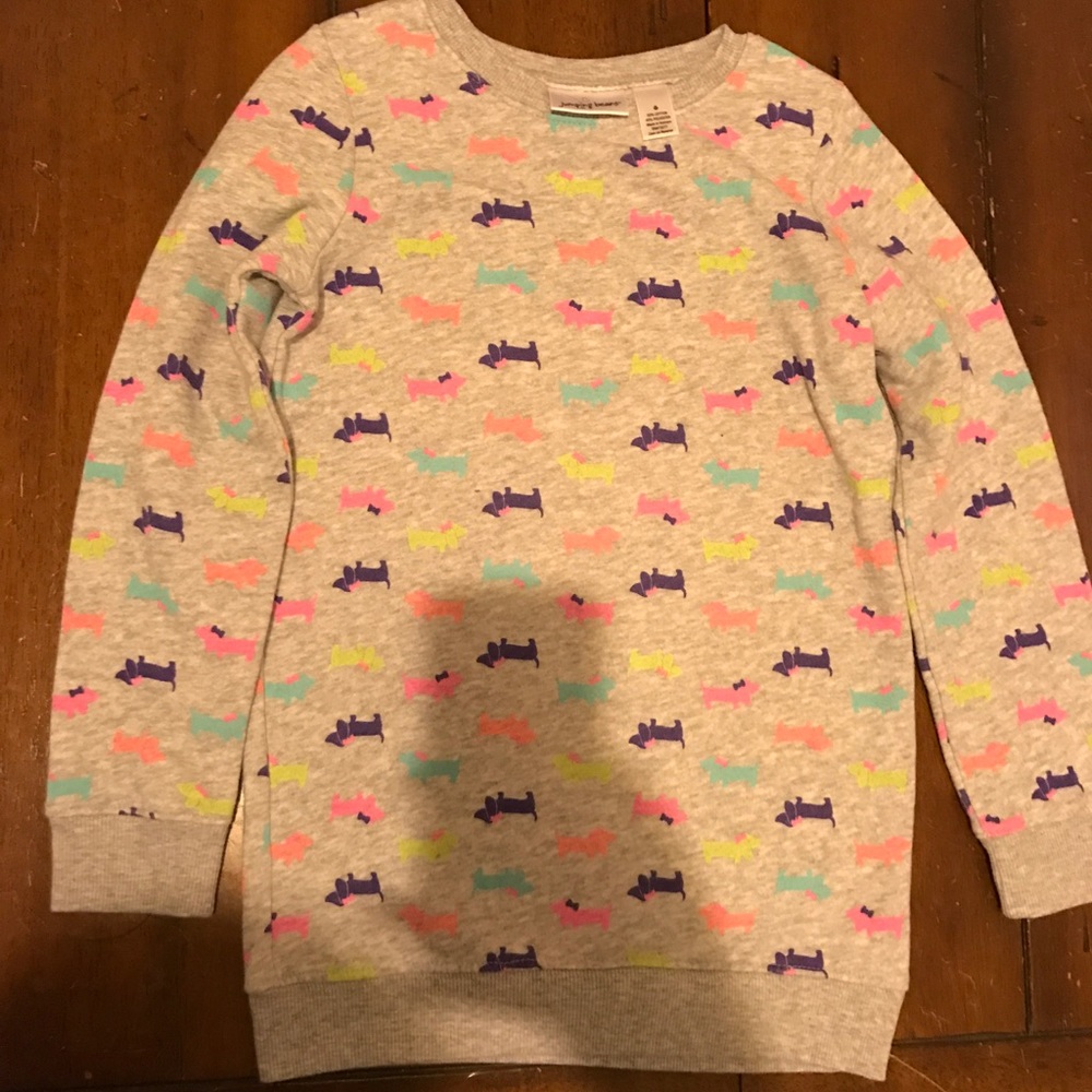 Girls size 6 sweat shirt pullover gray puppies