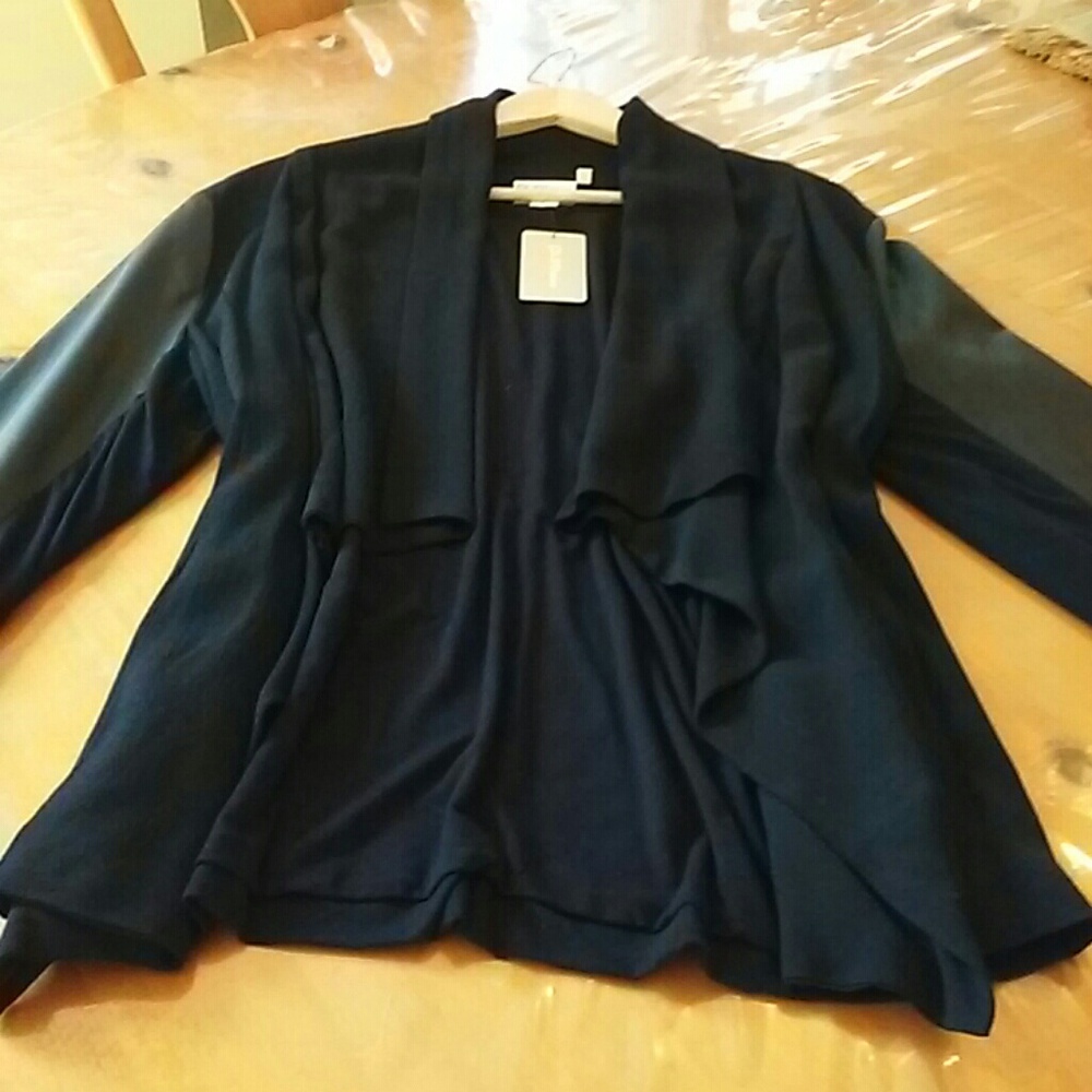 PURE DKNY  Leather Runway Jacket/ Cardigan
