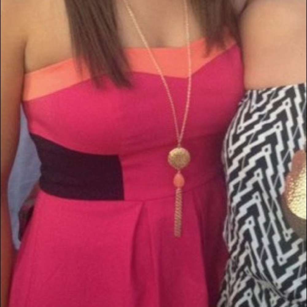 strapless pink dress (COMES IN BLACK TOO)