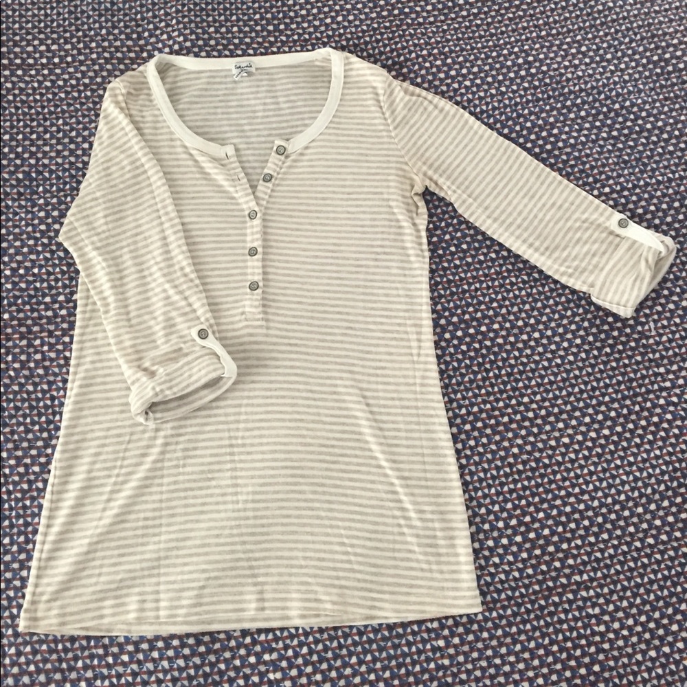 Splendid long-sleeve, striped henley