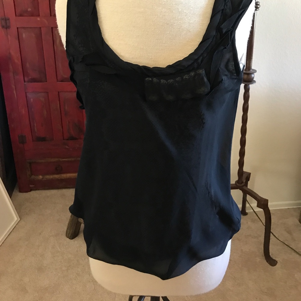 CAbI black chiffon top small worn once.