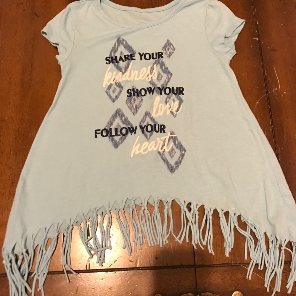Girls size 6 tshirt blue Fringe children's place